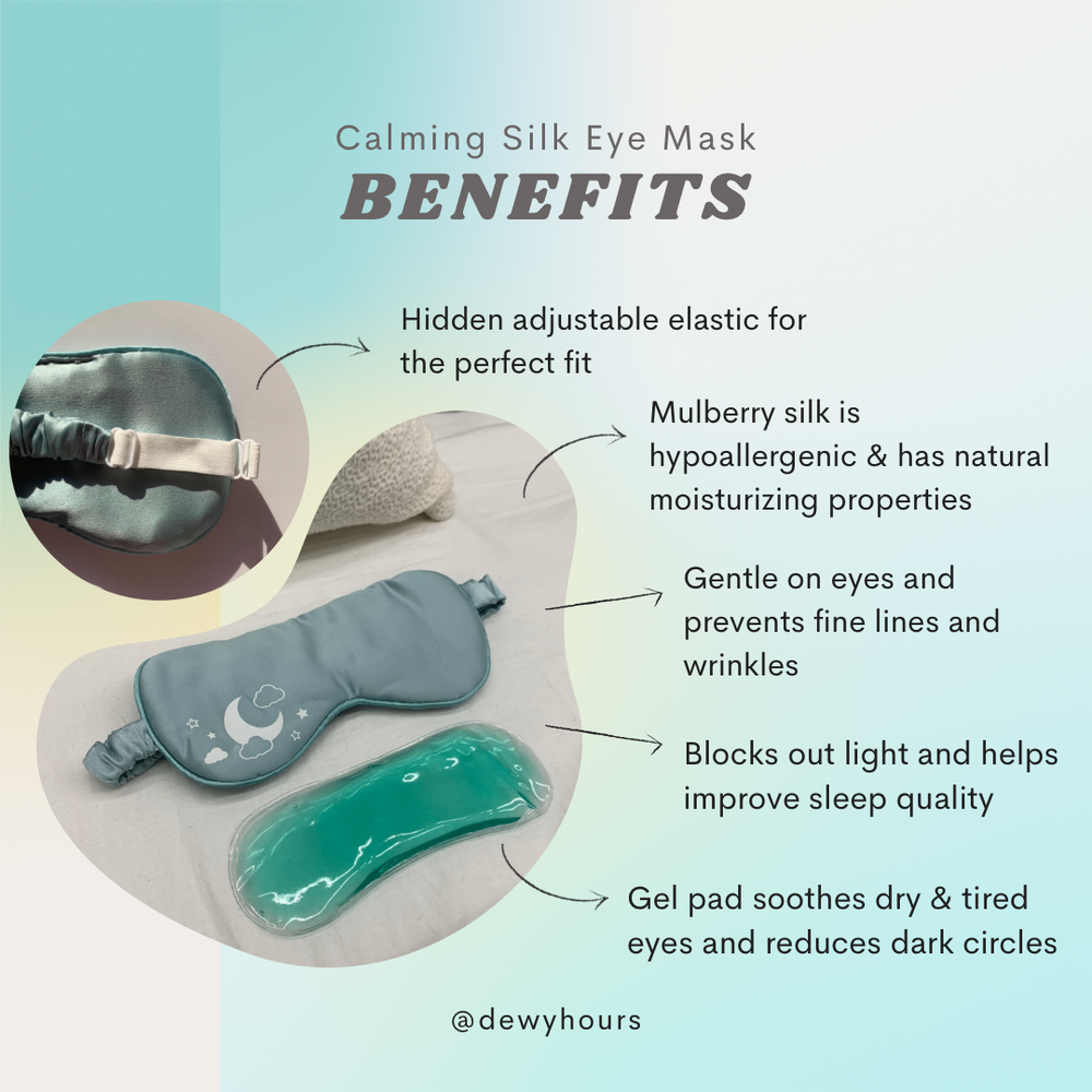 Calming Silk Eye Mask With Removable Gel Pad - Dewy Hours